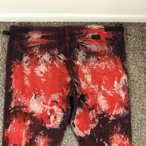 PRPS Jeans Splatter Print Mens Red Black Splatter Savoy Fit Jogger 36x34 - Picture 8 of 11
