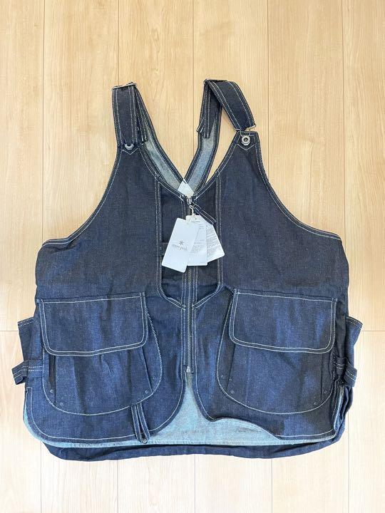 Snow Peak TAKIBI Denim Vest Indigo Size L Multi Pockets Camp