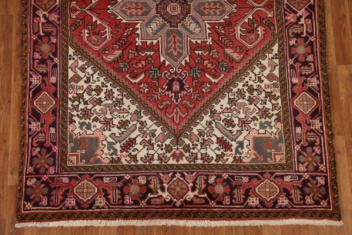 Vintage Geometric Heriz Traditional Area Rug 5x7 Wool Handmade Bedroom Carpet - Picture 5 of 22