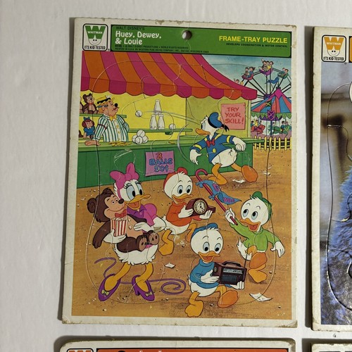 Vtg Whitman 1970s Sesame Street Muppets And Disney Frame Tray Board Puzzles (4) - Picture 2 of 7