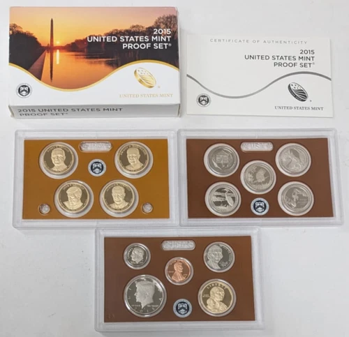 2015 United States Mint Proof Set Original Box With COA 14 Coin Set