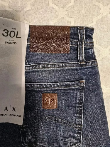 ARMANI EXCHANGE NEW MEN'S SKINNY DISTRESSED JEANS SIZE 30 L (30/34) - Picture 18 of 20