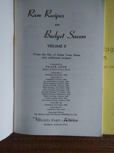 Wichita Eagle Home Town News Rare Recipes & Budget Savers Cookbook Volumes 2 3 4 - Bild 8 von 10