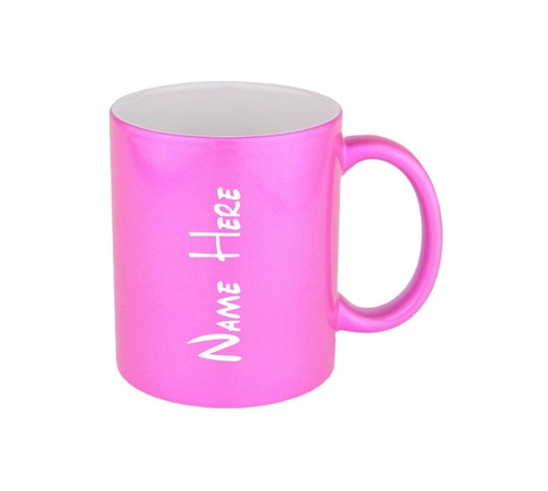 Personalised Engraved Mug With Name 11oz Durham Mug Pink Glitter - Picture 2 of 2