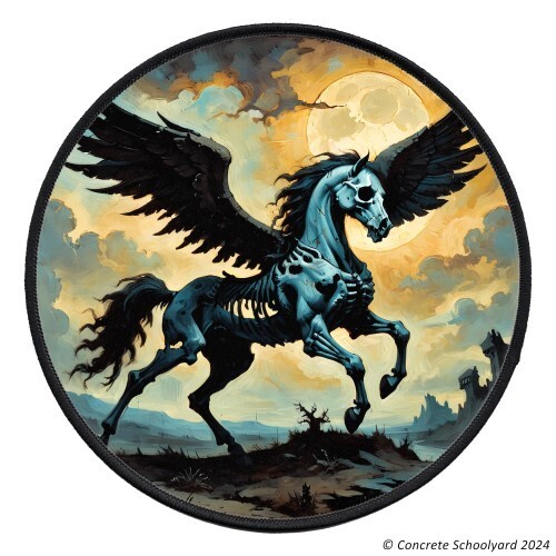 Skelett Pferd Pegasus Aufnäher Bis zu 25,4cm, Heavy Metal, Punk, Gothic Patch - Bild 8 von 11
