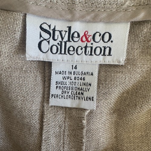 New! Style & Co Collection Women's Linen Pants 14 Straight Leg Office NWT - Picture 10 of 12