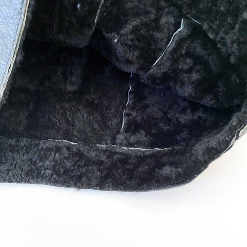 Vecchio Ponte Leather 100% Shearling Lamb Black Leather Coat Kid's Medium 5 - Picture 3 of 5