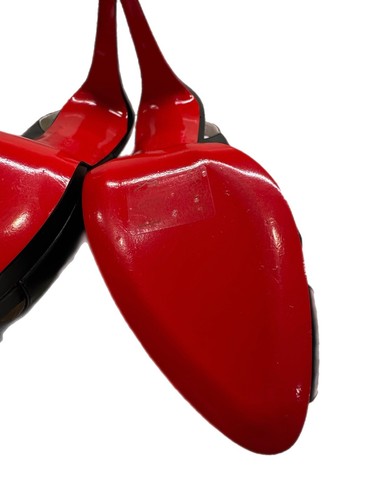 Christian Louboutin Soso Black Patent Leather Slingback Pumps EU 38.5 US 8 - Picture 10 of 17