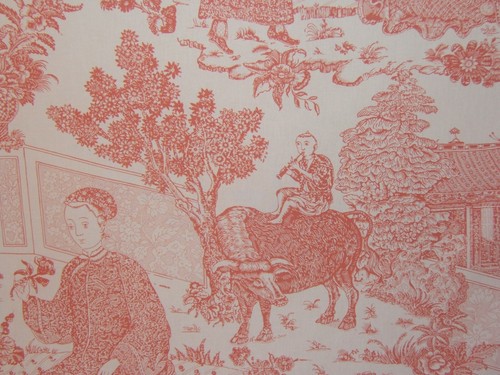 Brunschwig & Fils, Cathay Toile, Hand Printed Chinoiserie Toile, BTY, Clr Coral - Picture 3 of 3