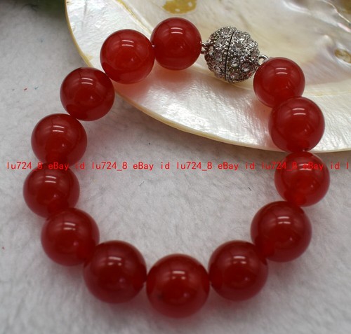 Pretty 12mm Natural Multicolor Gemstone Round Beads Bracelet 7.5" Magnetic Clasp - Picture 129 of 216