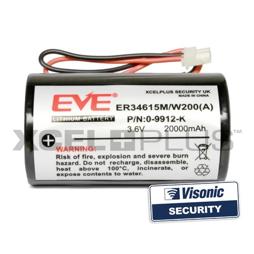 High Capacity 20000mA Visonic Powermax Siren Battery MCS-730, 0-9912-K, 0-9913-J - Picture 1 of 2