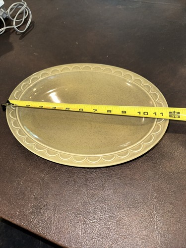 Homer Laughlin Sheffield Granada 70s Avocado Green Oval Platter 11 3/4” PRISTINE - Picture 5 of 7