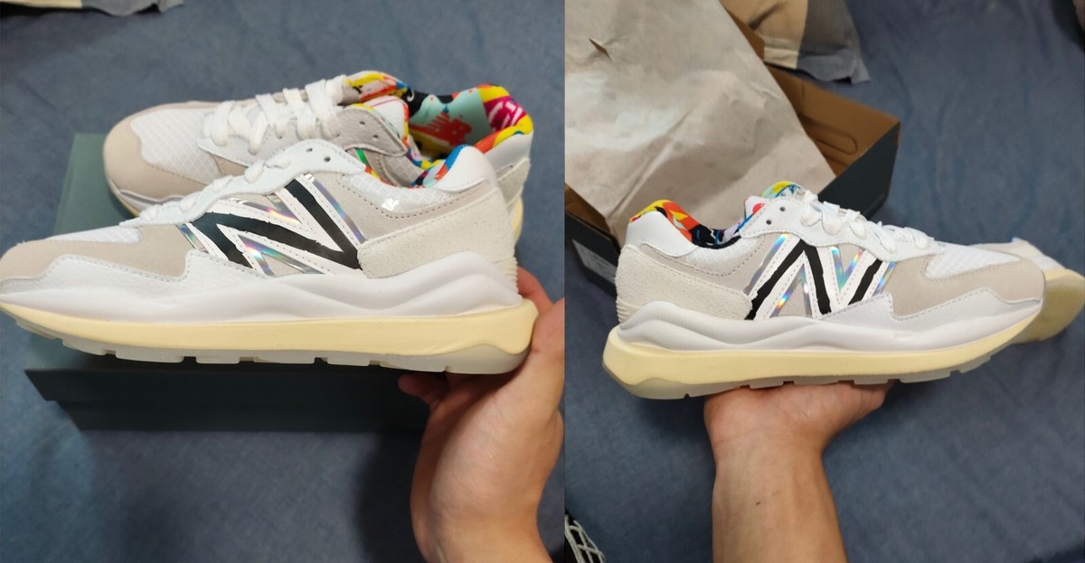 Zoie Lam x New Balance ☆ made in USA US574DNW New Balance Pride 57/40 Zoie Lam Off White Grey Sneakers