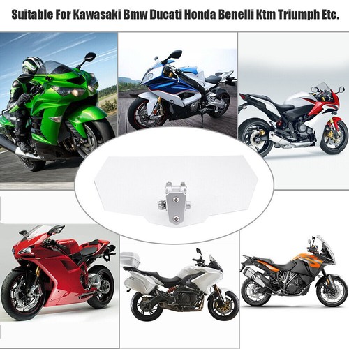 Motorcycle Universal Adjustable Windscreen Wind Deflector Windshield - Picture 3 of 12