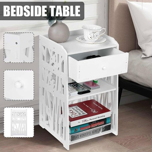 Bedside table, side table, bedroom bedside table, drawer dresser, open shelf UK - Picture 6 of 14