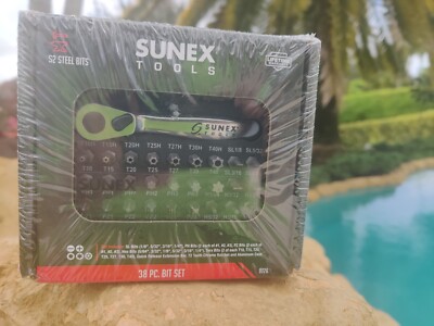 Sunex 9726 Mini Ratchet & Bit Set 1/8-Inch - 1/4-Inch S2 38 Piece  SEALED NEW  