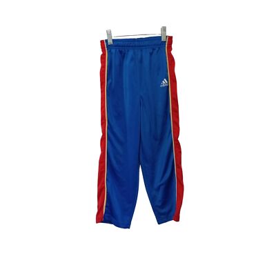 Adidas boys blue and red active wear full length pants