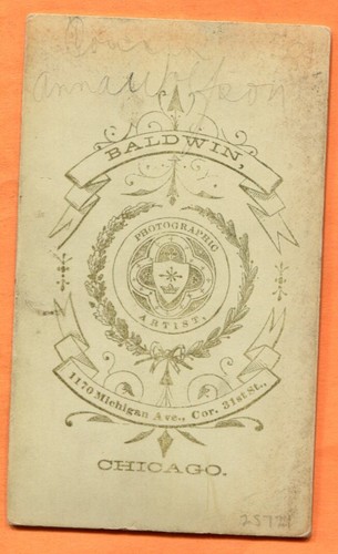 CDV Chicago, IL, Portrait of a Toddler, ID'd, by Baldwin, circa 1870s Backstamp - Picture 2 of 3