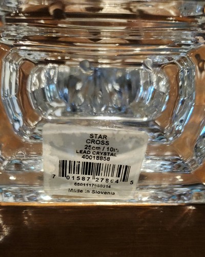 Standing Glass Cross 24% Lead Waterford Crystal Religiuos 10" Made in Slovania - Picture 4 of 4