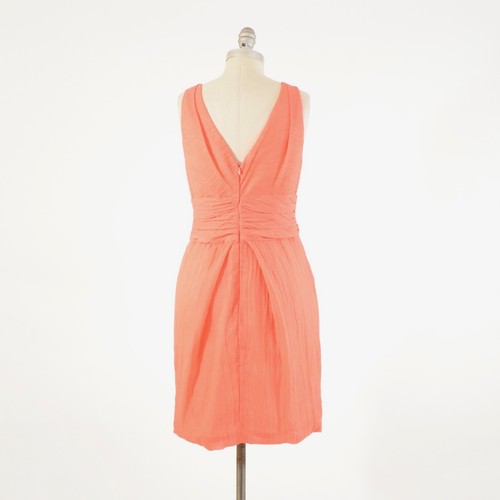 Yoana Baraschi Dress 4 Metallic Pink Sleeveless V-Neck Sheath Cocktail - Picture 3 of 7