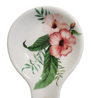 NEW~Ceramica Cuore~HIBISCUS Flowers~10.5" Glazed Ceramic Spoon Rest~ITALY Made