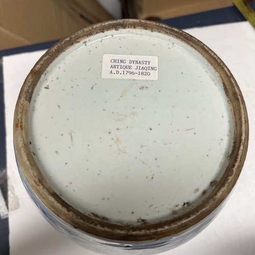 Chinese Qing Dynasty blue and white porcelain jar with three happy characters， - Picture 9 of 12