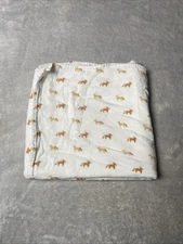 Nest Designs Baby Blanket Brown Fox White Soft Swaddle Security Lovey 37"x37"