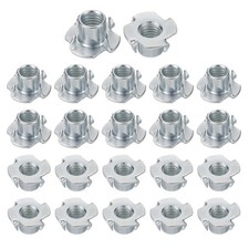 M10x12mm T-Nuts 4 Pronged 0.96" x 0.47" Tee Nut Carbon Steel Fully Thread 50pcs