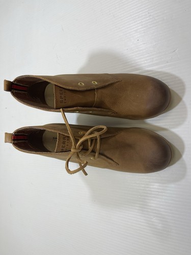 Sperry Woman’s Cognac Genuine Leather Wedge Round Toe Shoe Boots 9.5 - Picture 5 of 12