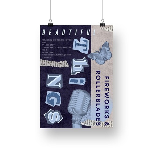 Beautiful things - 02: vintage collage lyric poster – aesthetic wall art print, - Picture 5 of 9