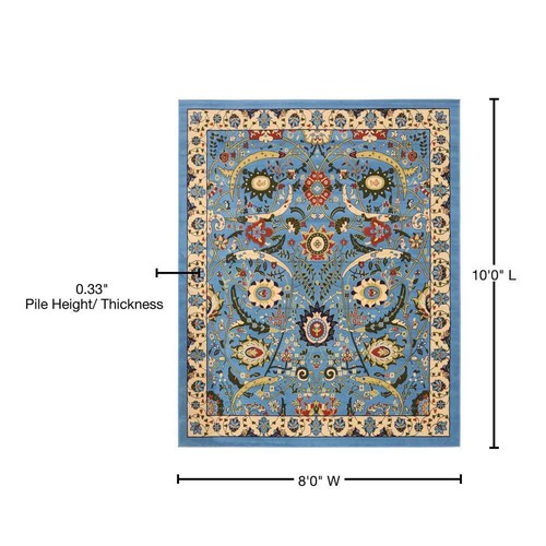Unique Loom Espahan Cape Cod Blue 8' 0 x 10' 0 Area Rug - Picture 8 of 9