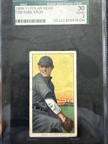 1909-11 POLAR BEAR #T206 RUBE KROH SGC 2