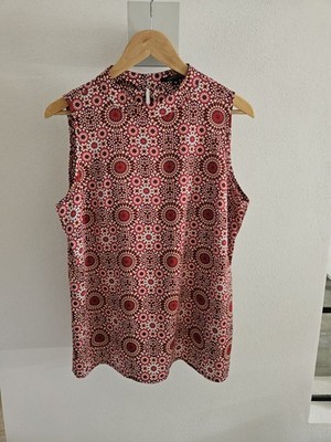 Comma Elegante Sommer Bluse  Blusentop Gr. 42  neuwertig rot gemustert LOOK