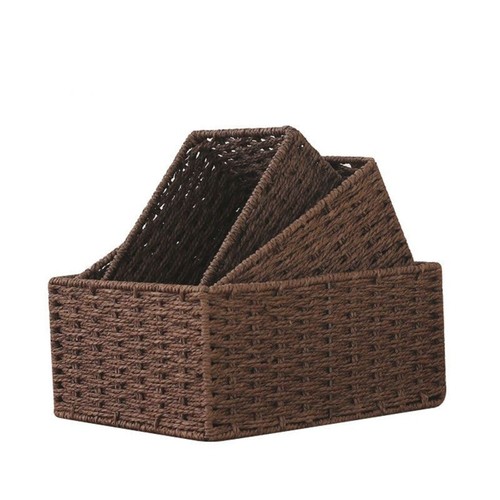 Rectangular Cosmetics Storage Box Coffee Table Storage Basket for Home - Picture 15 of 18