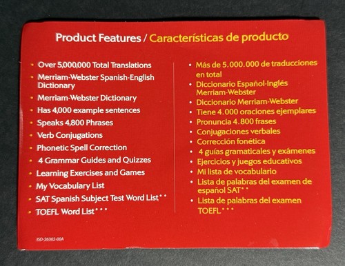 Franklin BES1890 Speaking Spanish English Electronic Dictionary New with No Box - Picture 4 of 14
