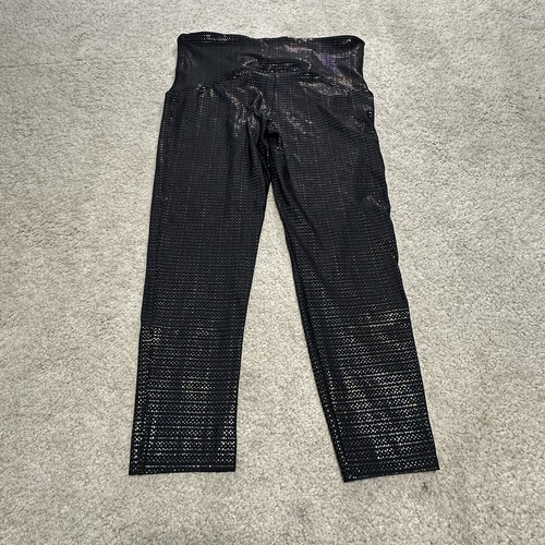 Spanx Metallic Dot Print Active 7/8 Legging Women’s 1X Black Multi Shaping Waist - Picture 6 of 11