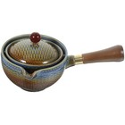 Keramik- mit Seitengriff, Porzellan-Teebereiter, 360-Grad-Drehung,