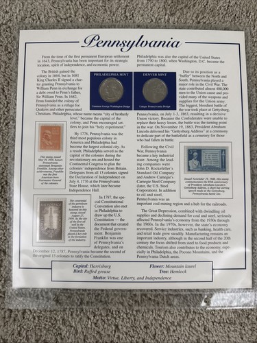 Statehood Quarter Collection Vol 1 of 2 Postal Commemorative Society, 25 States - Picture 14 of 17
