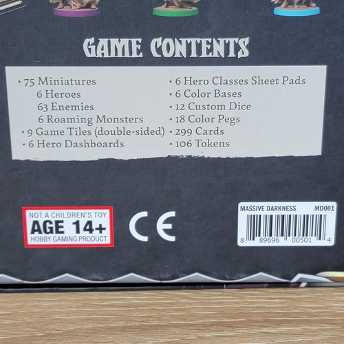 Massive Darkness Season 1 Core Box Base Fantasy Dungeon Board Game CMON Complete - Picture 23 of 24