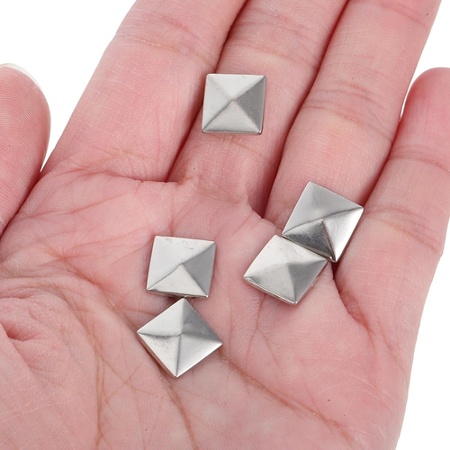 100Pcs Square Rivets, 0.39In Copper Flat Back Pyramid Studs Flat Back, Flatback - Picture 9 of 9