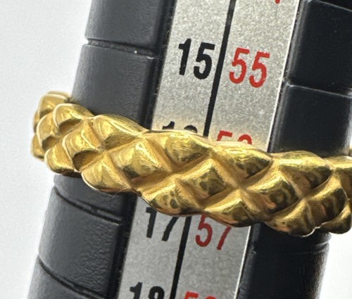 ATEMBERAUBENDER 24kt 24k 999 Gold Kreuz Band Ring Größe P komplett gepunzt #2 - Bild 20 von 22