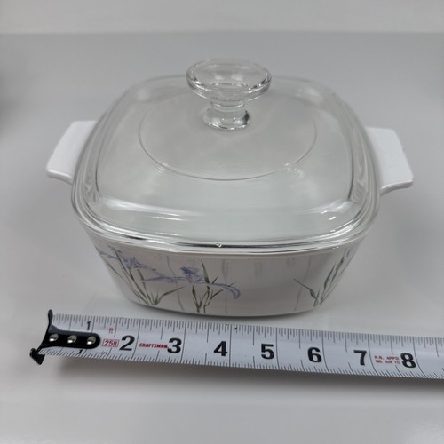 6 pc Set Vintage Corning Ware Shadow Iris Casserole Baking Dishes with lids - Picture 2 of 19