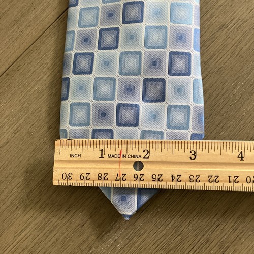 Stafford Blue Squares Classic Necktie Washable - Picture 4 of 8