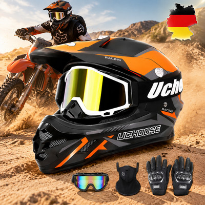 Motorradhelm Integralhelm L ECE-zertifiziert ABS Vollvisier Offroad Leicht NEU