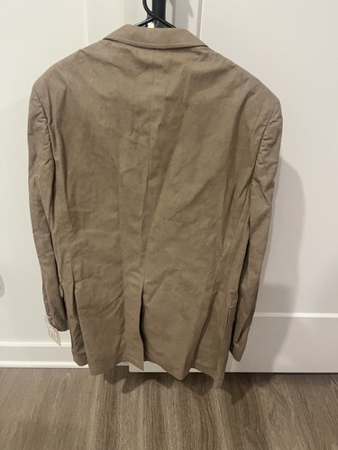 Christian Brooks Amara Men's 42 Long Tan Faux Suede Vintage 2 Button Blazer New - Picture 5 of 9