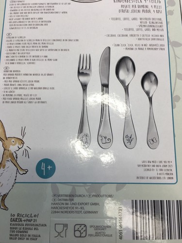 Kinderbesteck 4-Teilig Children's Cutlery Set - Guess How Much I Love You - NEW - Picture 6 of 7