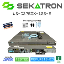 🔀 Cisco Catalyst WS-C3750X-12S-E Switch • 12-Port Gigabit SFP (IP Services) ⚡