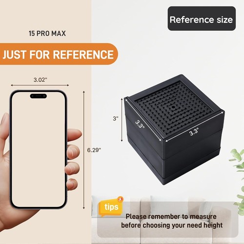 Platzsparende Möbelerhöhungen - 3 Zoll Schwerlast verstellbare Aufzüge (4er Pack) - Bild 4 von 9