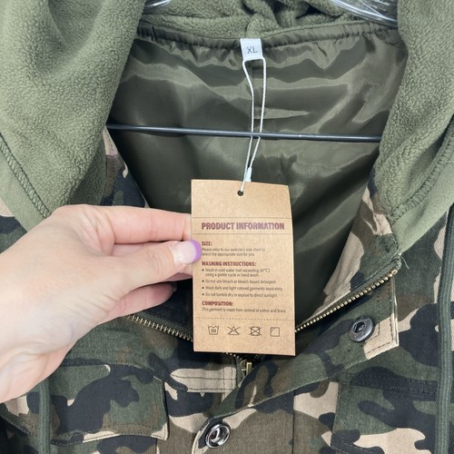 NUEVO CON ETIQUETAS Manly Camuflaje Manga Larga Camisa Chaqueta con Capucha Talla XL - Imagen 19 de 23