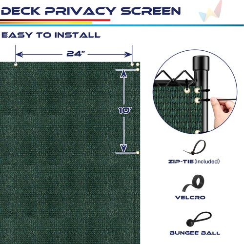 Parabrisas de 35 pulgadas de alto para balcón pantalla de privacidad cubierta de sombra jardín piscina cubierta - Imagen 56 de 65